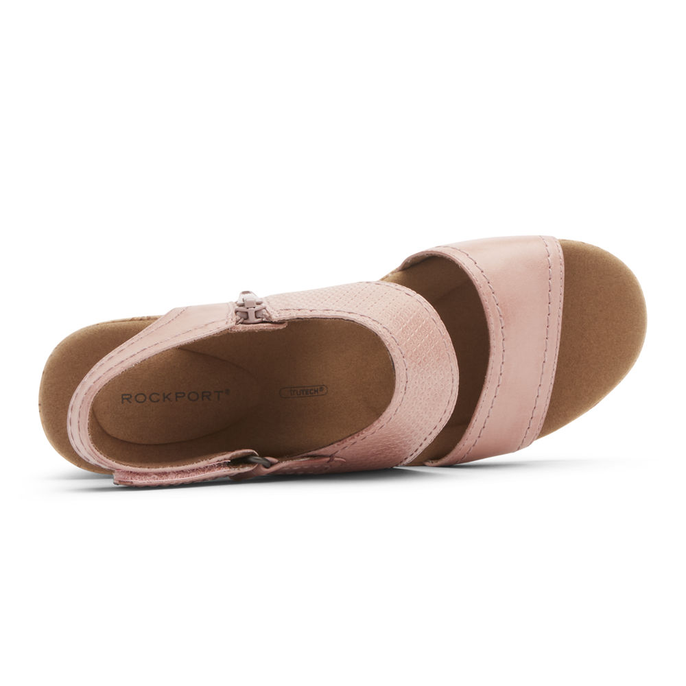 Rockport Womens Briah Asymmetrical 2-Piece - Sandals Pink - GVH586093